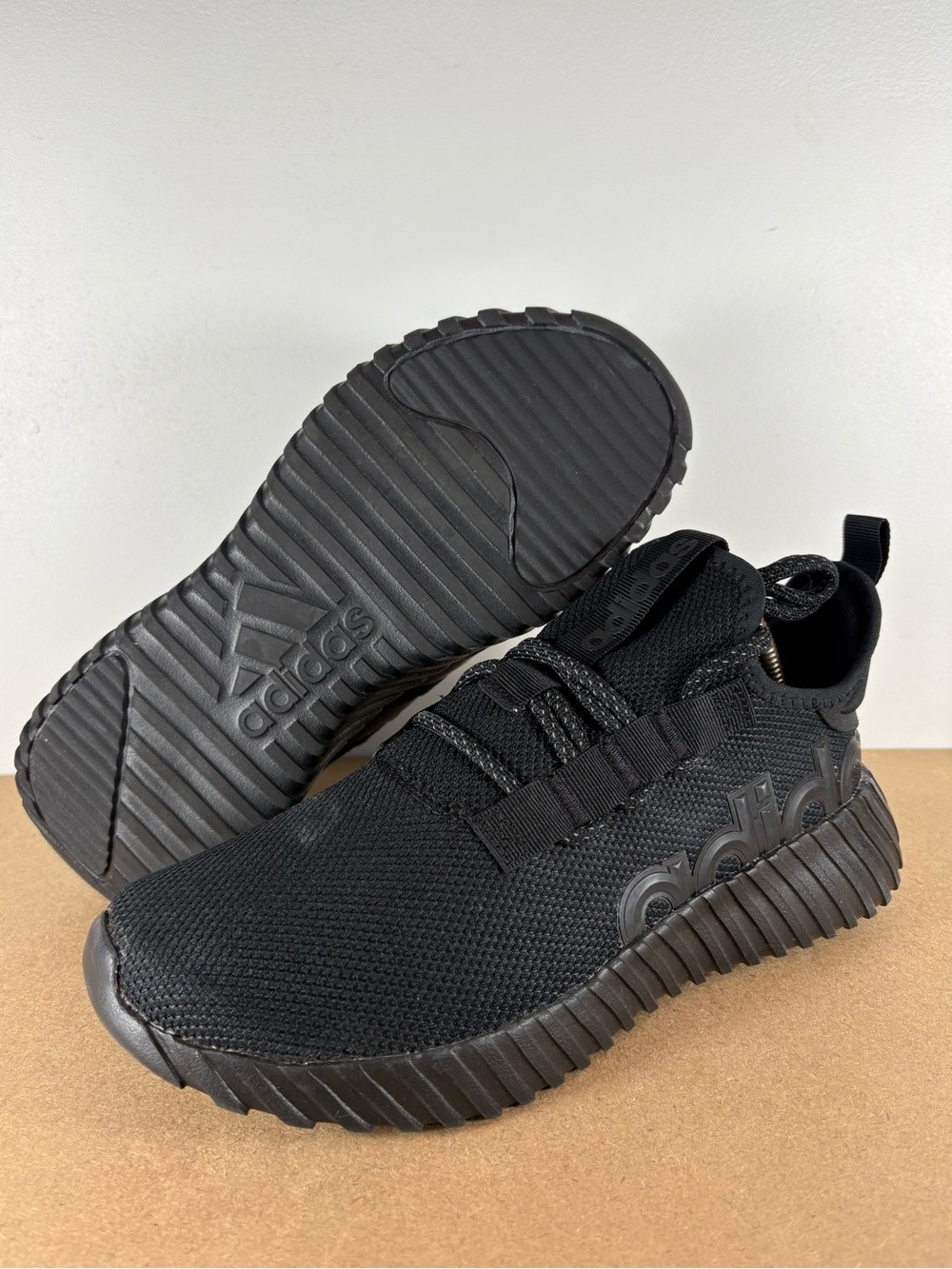 Adidas Kaptir Flow Sneakers  Triple  Black Casual Sneakers Men's Size 8.5